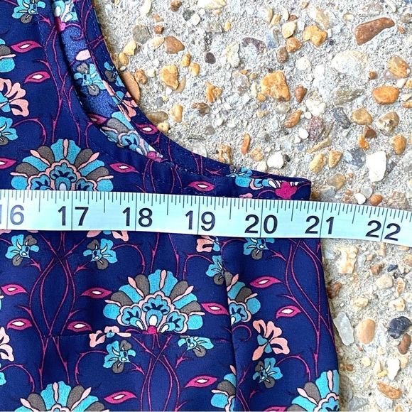 Daniel Rainn Stitch Fix Floral Sleeveless Blue Blouse Size L - Picture 3 of 7